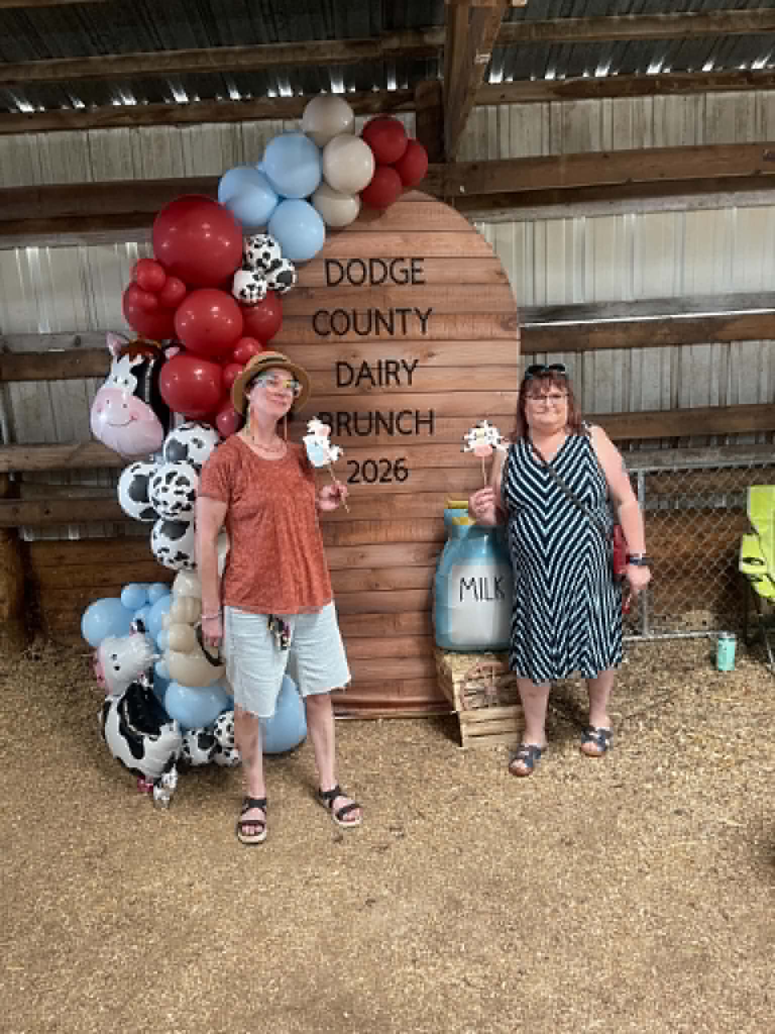 Photo moment at Corrales Designs Dodge County Dairy Brunch balloon display