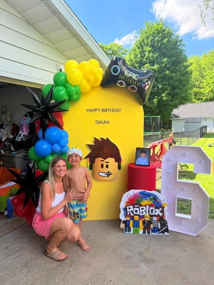 Corrales Designs Roblox birthday photo area with marquee number six